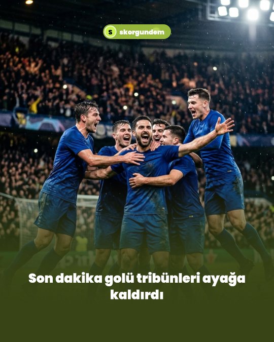 Forge şablonuyla hazırlanmış örnek Reels: stadyumda son dakika golü