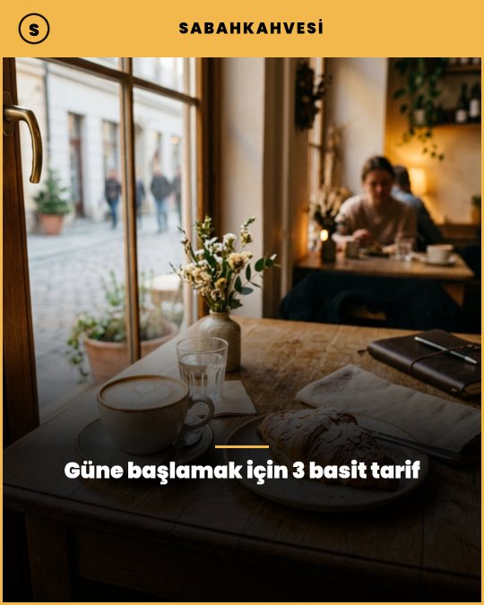 Forge şablonuyla hazırlanmış örnek Reels: kahvaltı tarifleri
